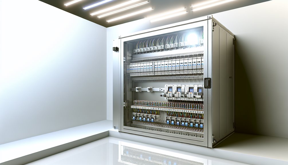 a large Low Voltage Switchgear with wires and switches