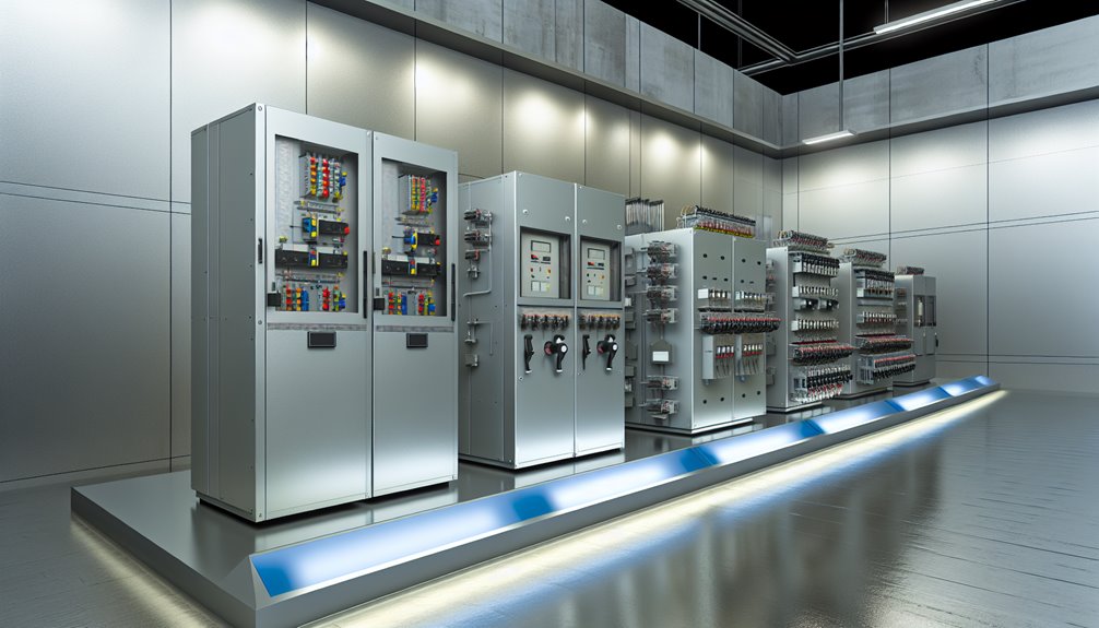 a large Low Voltage Switchgear with many switches and buttons
